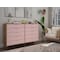 Manhattan Comfort Rockefeller 10-Drawer Double Tall Dresser in Nature and Rose Pink 156GMC6 - alternate 4